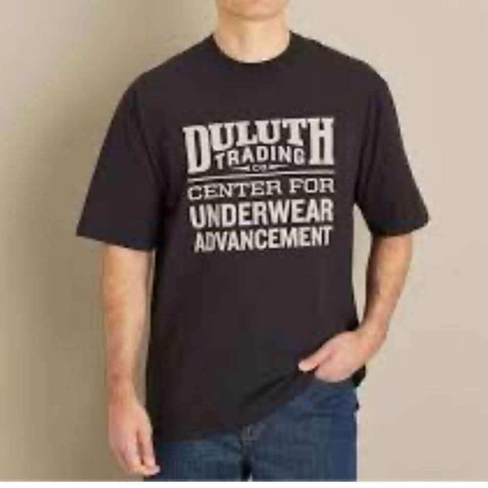 NWT Duluth Men's Longtail T Center Underwear Advancement Logo T-Shirt Size Small